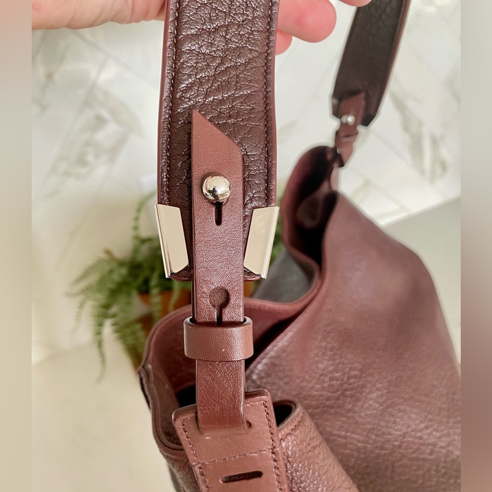 All Saints Burgundy Leather Vincent North Tote Bag - Picture 8 of 13